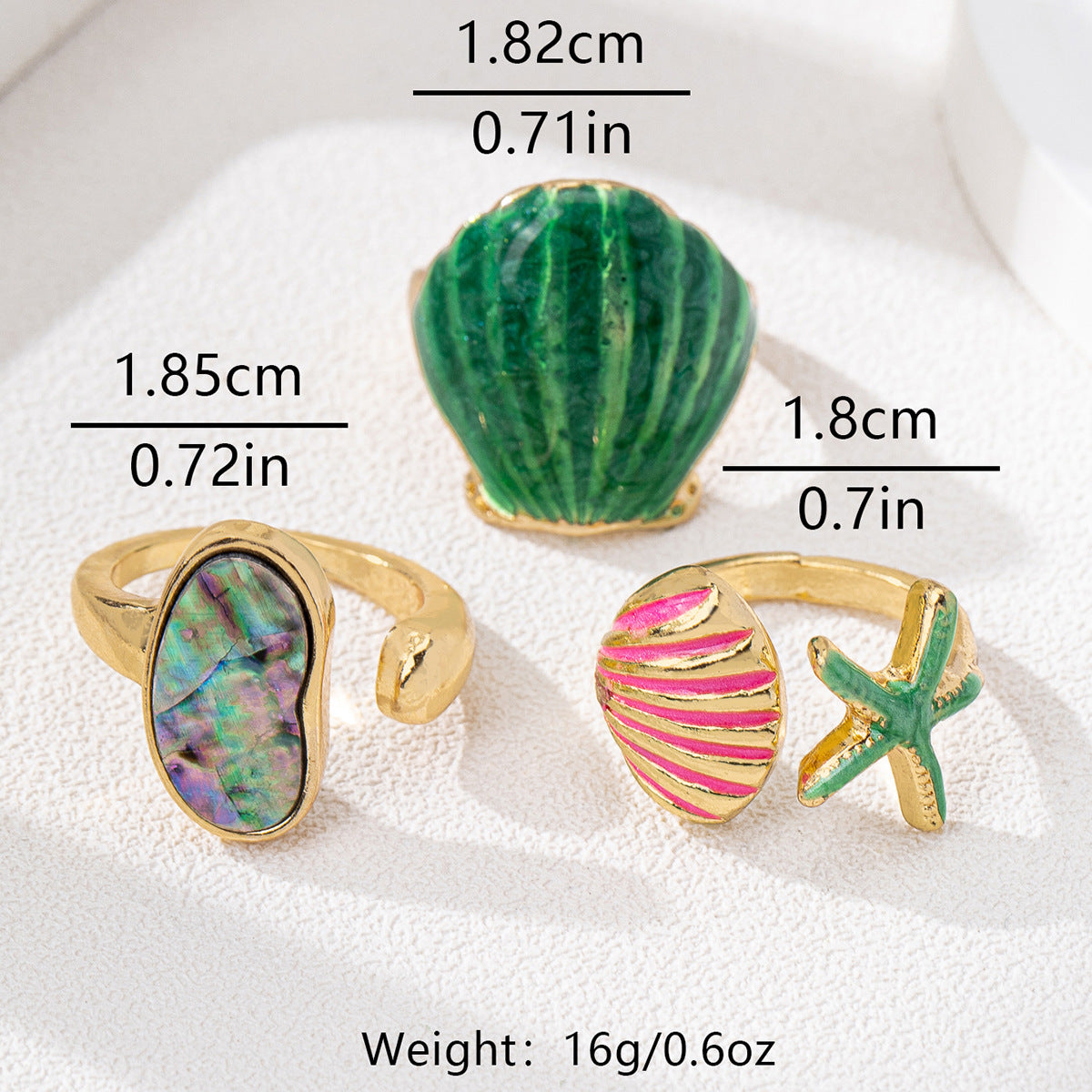 SILUEEN™ - Set di anelli "Tesoro del Mare"