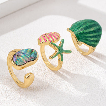 SILUEEN™ - Set di anelli "Tesoro del Mare" 