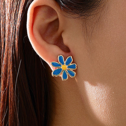 SILUEEN™- Blue Daisy Earrings