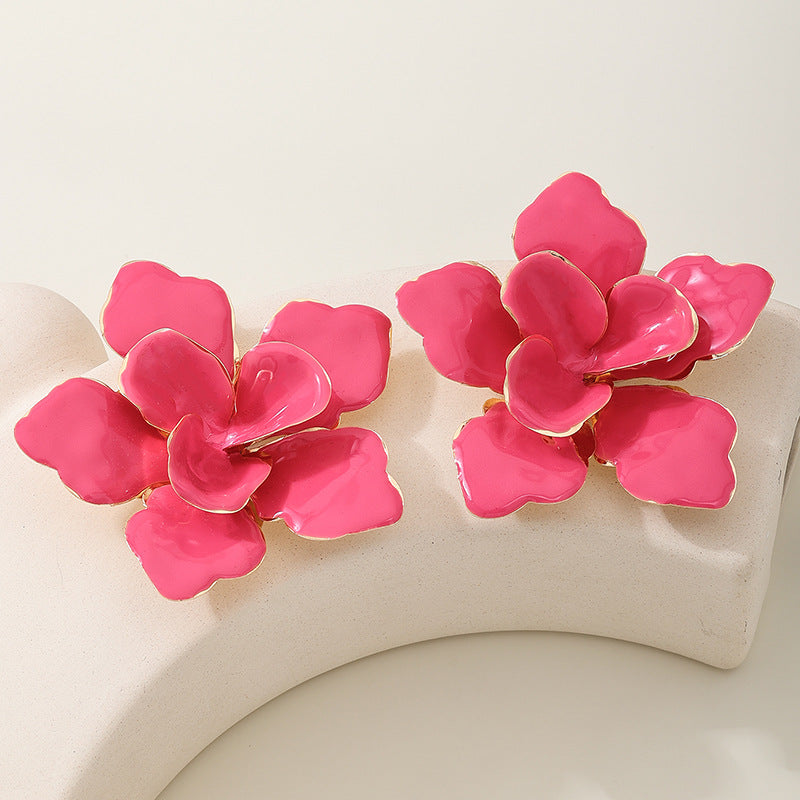 SILUEEN™ - Maxi orecchino a forma di fiore rosa