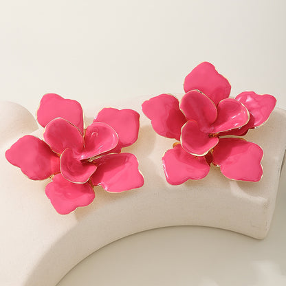 SILUEEN™ - Maxi orecchino a forma di fiore rosa