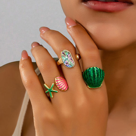 SILUEEN™- Set de Anillos “Mar del Tesoro”