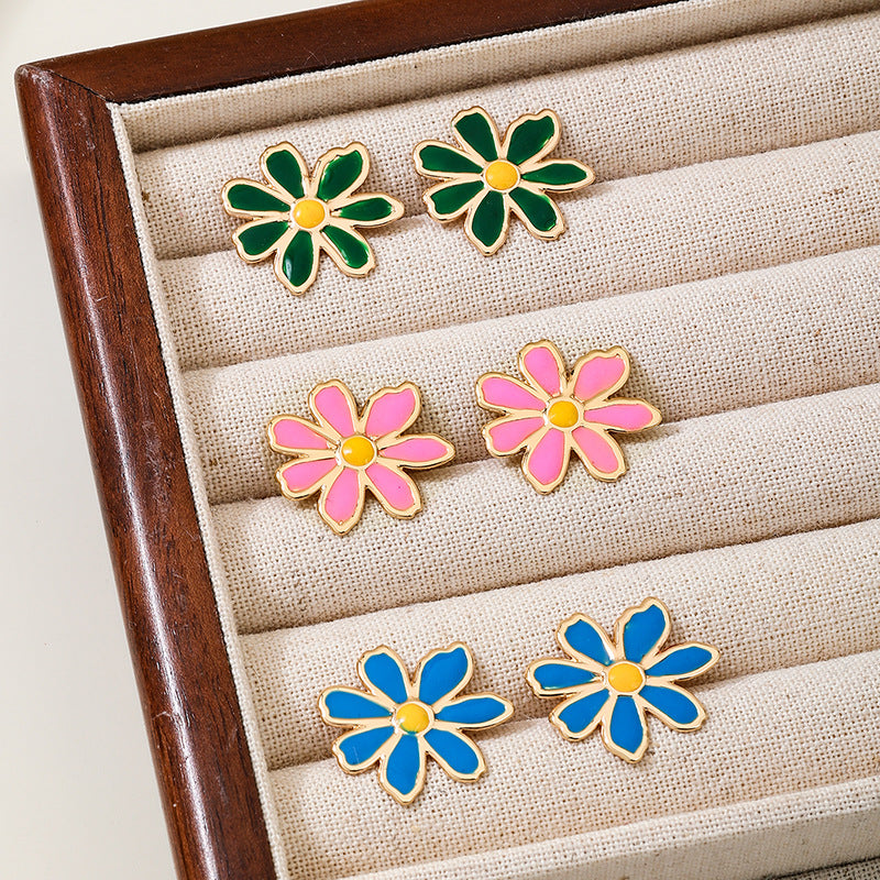 SILUEEN™- Blue Daisy Earrings