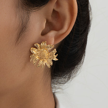 SILUEEN™ - Orecchini Girasole Dorati 