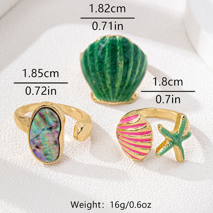 SILUEEN™ - Set di anelli "Tesoro del Mare" 