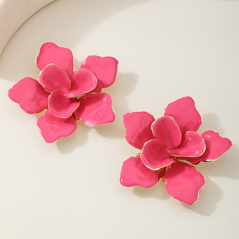 SILUEEN™ - Maxi orecchino a forma di fiore rosa