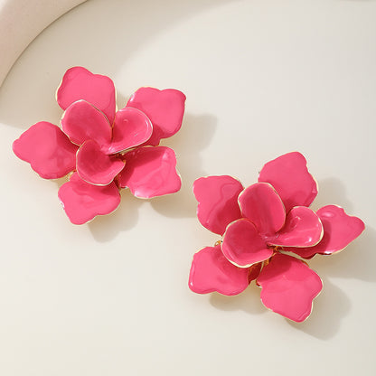 SILUEEN™ - Maxi orecchino a forma di fiore rosa