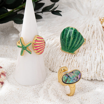 SILUEEN™ - Set di anelli "Tesoro del Mare" 