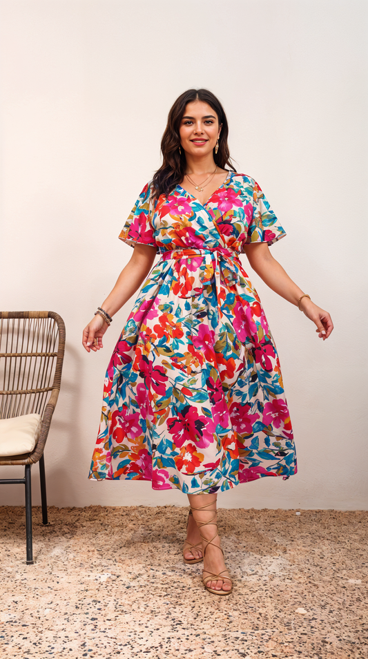 SILUEEN™-Vestido Bougainvillea - Plus Size Friendly