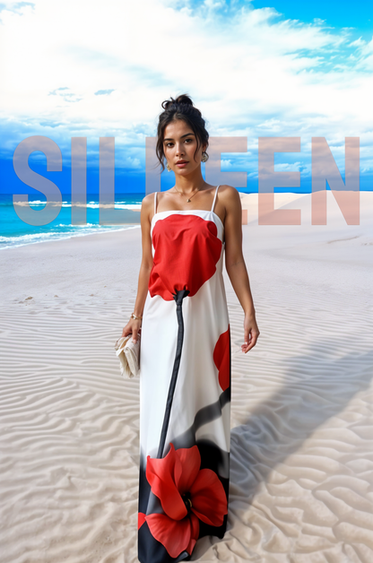 SILUEEN™ - Abito Fiore di Fuoco 